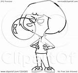 Blowing Obnoxious Bubble Clipart Girl Cartoon Gum Lineart Illustration Nose Royalty Outline Vector Leishman Ron Clipground sketch template