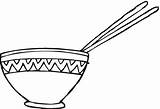 Rice Coloring Bowl Clipart Cliparts Chopsticks Clipartbest Super Library sketch template
