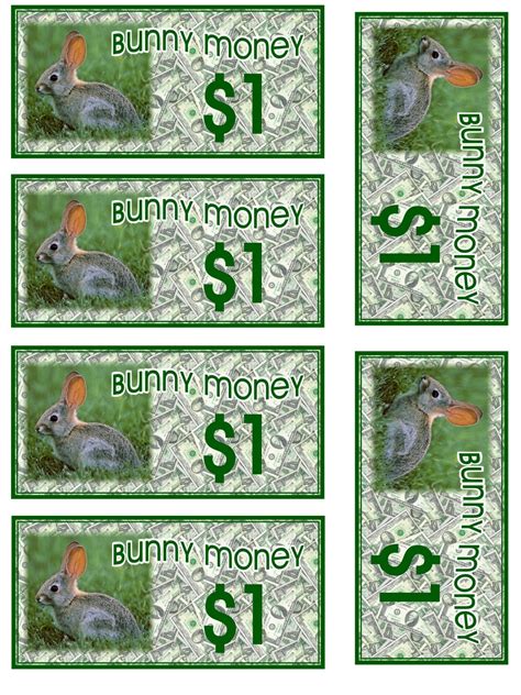 printable bunny money
