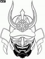 Samurai Warrior Helmet sketch template