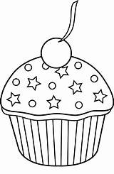 Cupcake Clipart Clip Wikiclipart Cupcakes Coloring sketch template