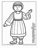 Coloring Pages Afghanistan Kids Multicultural Around Traditional Sheets Activities Education Worksheet Detailed Colouring Flag Children Sheet Clothing Thinking Dress Costume sketch template