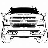 Chevrolet Colouring Silverado sketch template