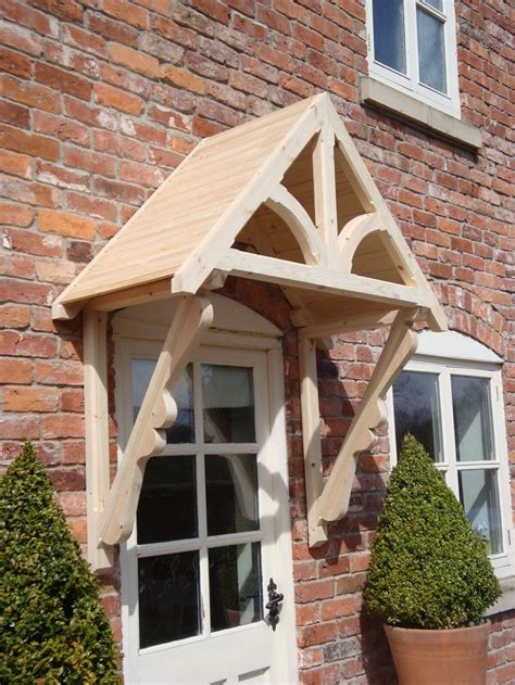 timber front door canopy porch blakemere scrolled gallowsawning canopies  hand