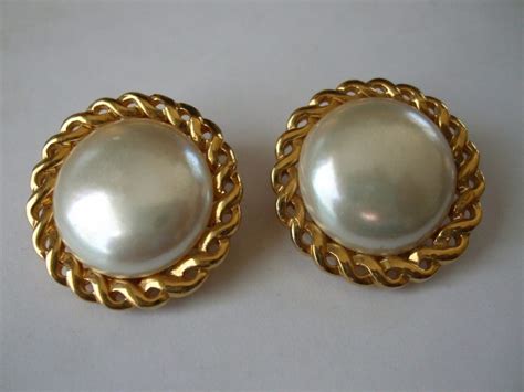 vendome luxury vintage clip earrings gold silver faux pearl