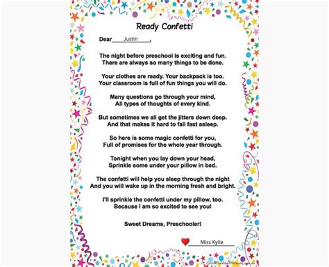 ready confetti poem  printable