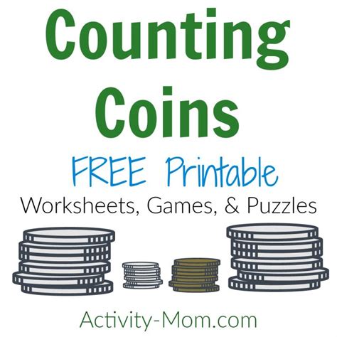 printable coin worksheets  activity mom