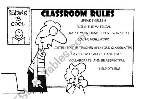 classroom rules esl worksheet  poleta