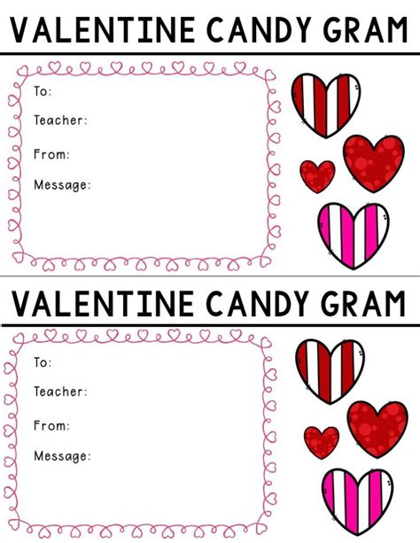 valentine candy gram editable   valentine candy grams letter
