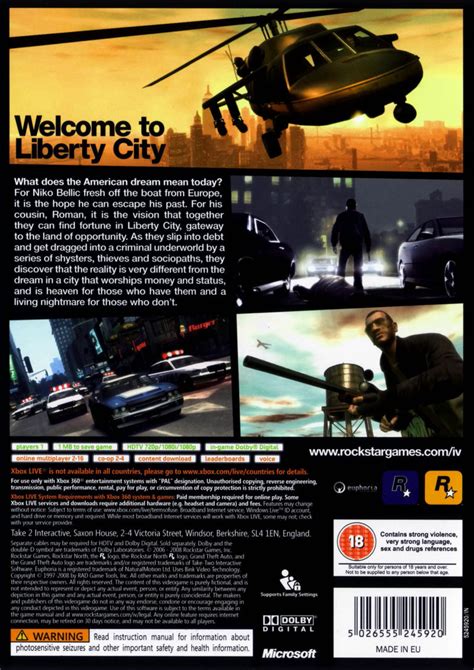 Grand Theft Auto Iv 2008 Xbox 360 Box Cover Art Mobygames