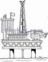 Rig Oil Platform Drawing Coloring Drilling Gas Drawings Cartoon Rigs Computers Category Bw Embroidery Banks Money Gif Sketches Oilfield Visit sketch template
