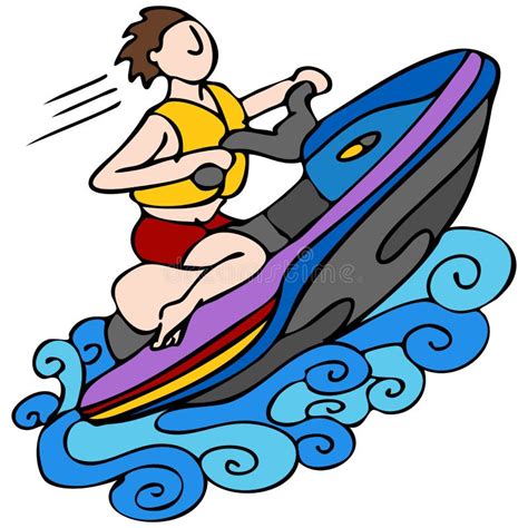 jet ski stock vector illustration  sketch waverunner