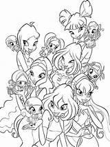 Winx Club Coloring Pages Girls Color Serial Cartoon They sketch template