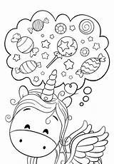 Para Coloring Unicorn Pages Cute Colorear Dibujos Candy Cuties Bojanke Imprimir Niños Unicornios Za Tiernos Printanje раскраски Pintar Animal Libro sketch template