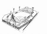 Coloring Pages Baseball Field Sox Red Wrigley Boston Stadium Print Fenway Park Vector Sketch Template Adult Kids Coloringhome Getdrawings Popular sketch template