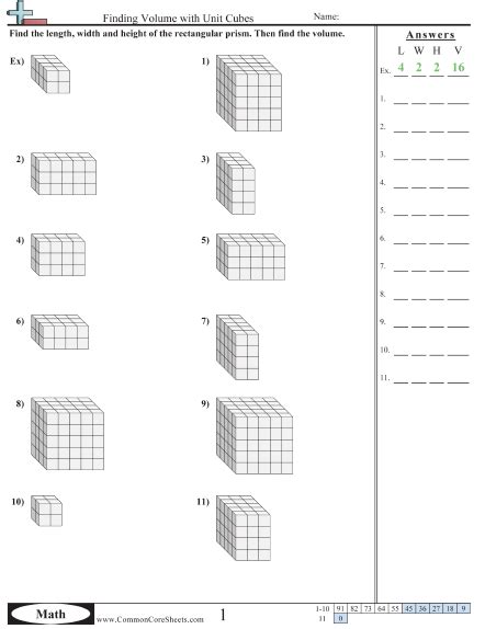 volume cube worksheets   grade volume worksheets volume math