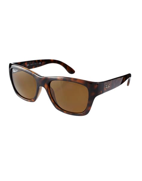 Lyst Ray Ban Polarized Wayfarer Sunglasses In Brown For Men