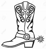 Cowboy Boot Drawing Line Boots Clipartmag sketch template