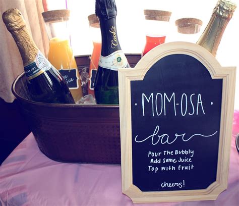 mimosa momosa bar  baby shower   couples baby showers