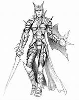 Paladin Female Nights Neverwinter Concept Wood sketch template