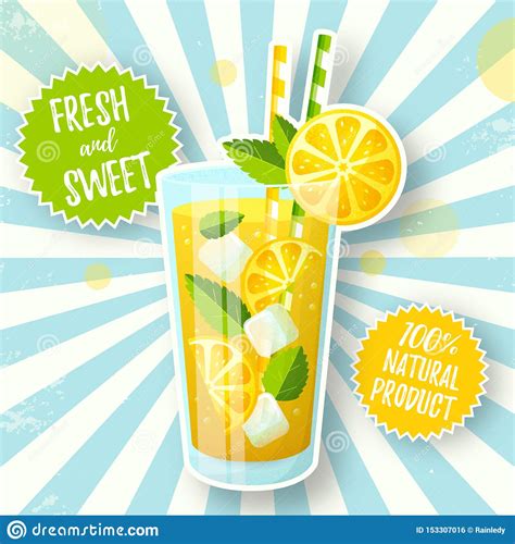 banner  lemonade  retro style stock vector illustration