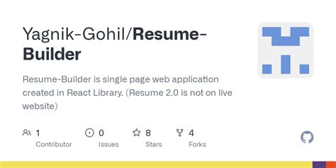 github yagnik gohilresume builder resume builder  single page web