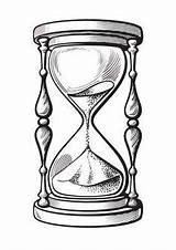 Drawing Hourglass Sand Drawings Timer Tattoo Clock Line Sketch Tattoos Draw Designs Template Sketches Vector Illustration Drawn Hand Tats Stock sketch template