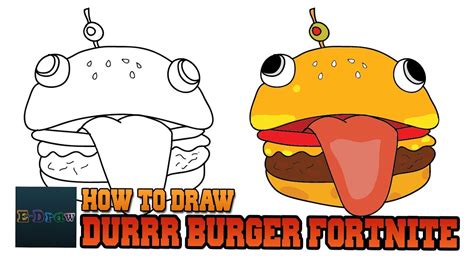draw durr burger fortnite easy step  step  kids durrr