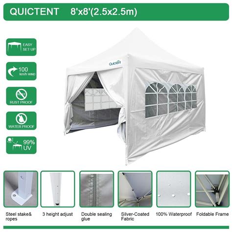 quictent silvox waterproof  ez pop  canopy commercial gazebo party tent white portable