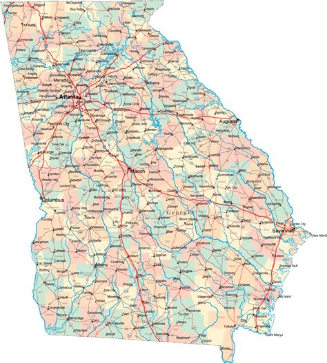 map  georgia america maps map pictures