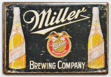 miller brewing company fridge magnet beer brewery label