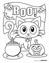 Halloween Coloring Pages Spooky Kids Cute Cat Little Vampire Friends Adults sketch template