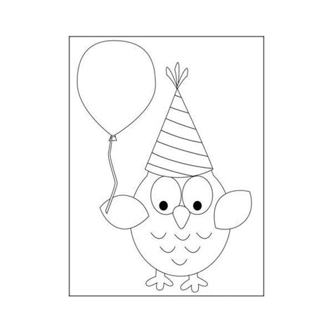 owl birthday pages coloring pages