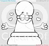 Wanting Mascot Chess Pawn Hug Loving Outlined Coloring Clipart Vector Cartoon Thoman Cory sketch template