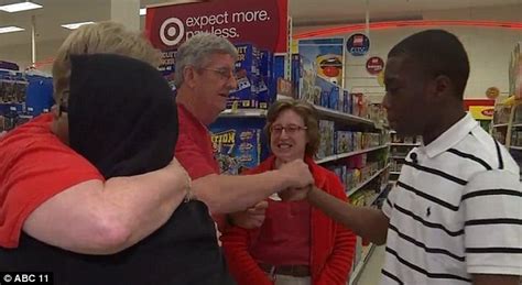 teen thanks target employee who helped him tie a tie for a