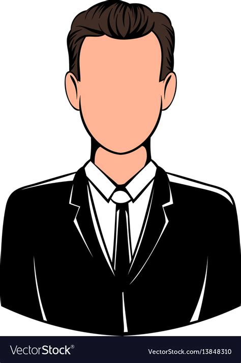 man in black suit icon icon cartoon royalty free vector