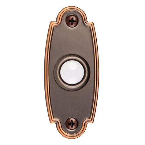 hampton bay wired led illuminated doorbell push button mediterranean bronze hb