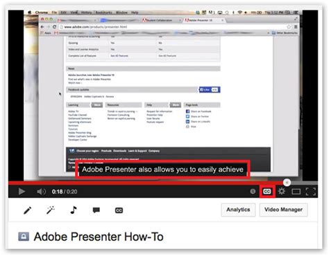 how to add closed captions or subtitles in adobe presenter