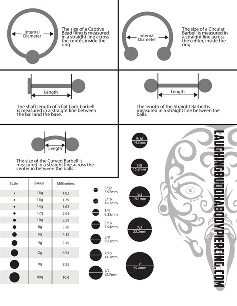 piercing size chart laughing buddha body piercing