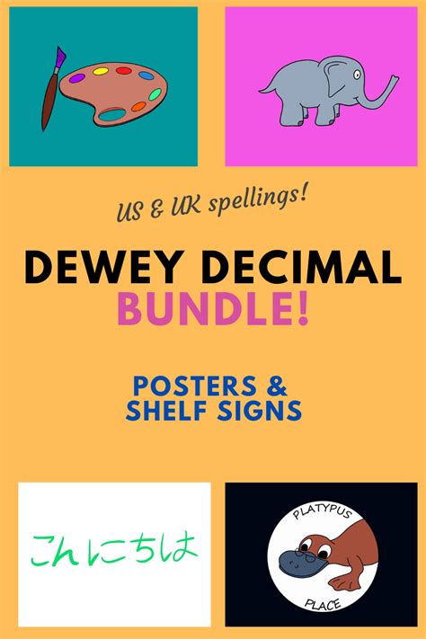 dewey decimal posters shelf signs bundle decimals student