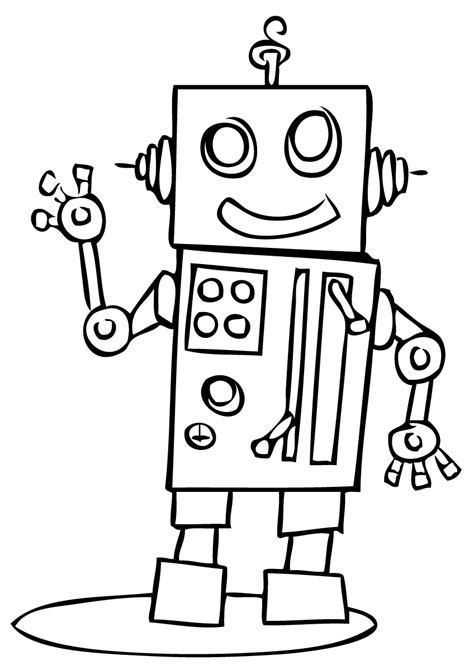 drawing robot  characters printable coloring pages