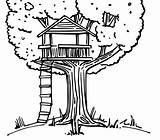 Coloring Treehouse Baumhaus Malvorlagen sketch template