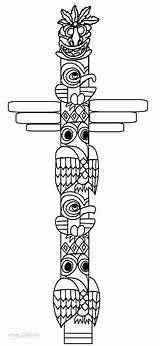 Totem Pole Coloring Pages Printable Kids Poles Faces Cool2bkids Drawing Template Alaska Templates Native American Simple Craft Sketch Crafts Canada sketch template