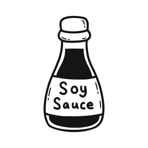 bottle  soy sauce seasoning  dish vector doodle illustration