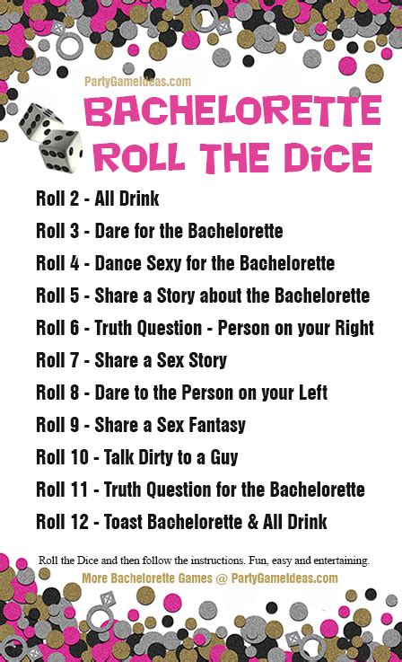 bachelorette roll the dice game