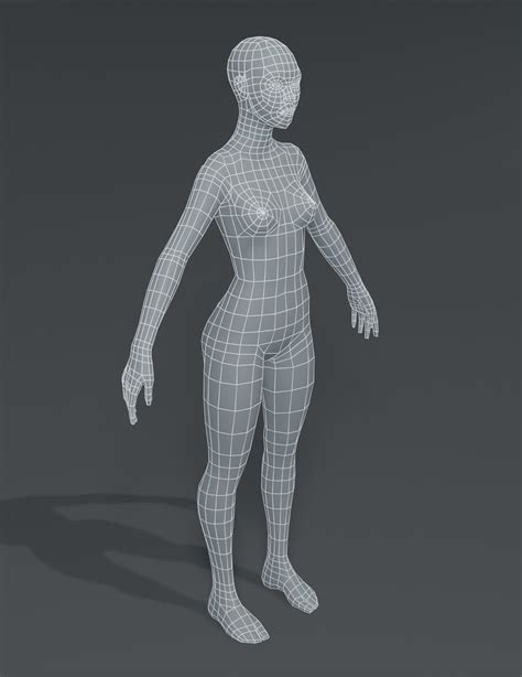artstation female body base mesh  model game assets