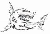 Shark Coloring Megalodon Pages Drawing Great Scary Outline Hammerhead Whale Fish Color Sharks Hungry Print Kids Tiger Colouring Drawings Draw sketch template