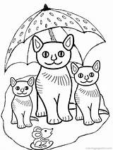 Coloring Kittens Three Little Pages Printable Kitten Cats Popular sketch template