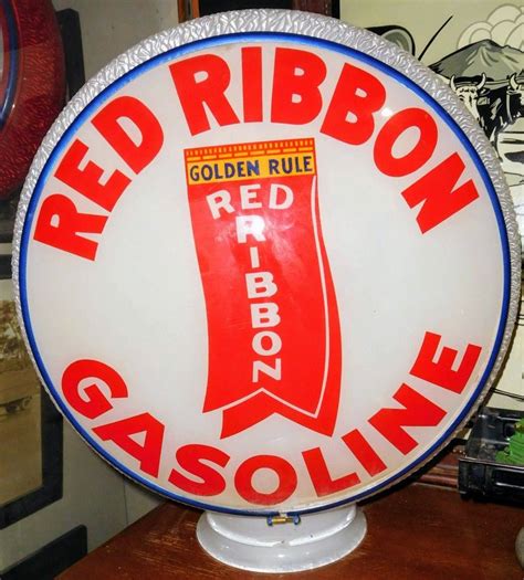 original red ribbon gas globe original gill ripple body  gas pumps  gas stations
