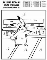 Color Pikachu Number Pokemon Divide Add Passing Subtract Multiply Pokémon Preview sketch template